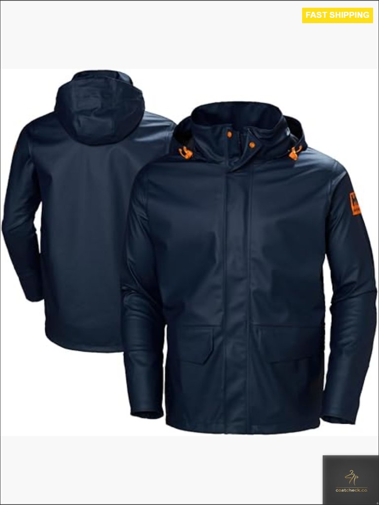 Men's Waterproof Rain Jacket With Stretch Fabric Packable Hood Windbreaker